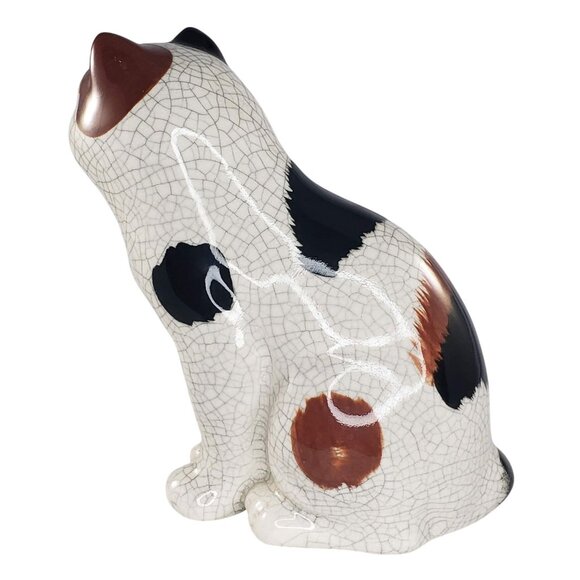 Vintage Geo Z. Lefton Calico Cat Figurine 1985 Number H05295 Crackle Glaze - Picture 4 of 8